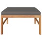 vidaXL 3-tlg. Garten-Lounge-Set mit Dunkelgrauen Kissen Teakholz vidaXL 3-tlg. Garten-Lounge-Set mit Dunkelgrauen Kissen Teakholz