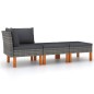 vidaXL 3-tlg. Garten-Lounge-Set Poly Rattan und Eukalyptus Massivholz vidaXL 3-tlg. Garten-Lounge-Set Poly Rattan und Eukalyptus Massivholz