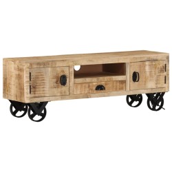 vidaXL TV-Schrank mit Rädern 110x30x37 cm Massivholz Mango