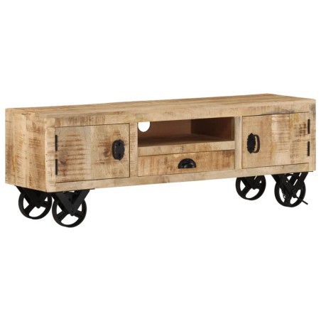 vidaXL TV-Schrank mit Rädern 110x30x37 cm Massivholz Mango