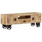 vidaXL TV-Schrank mit Rädern 110x30x37 cm Massivholz Mango vidaXL TV-Schrank mit Rädern 110x30x37 cm Massivholz Mango