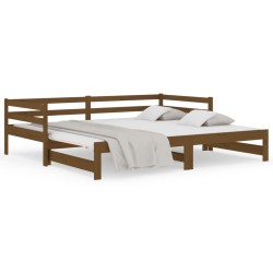 vidaXL Tagesbett Ausziehbar Honigbraun 2x(80x200) cm Massivholz Kiefer