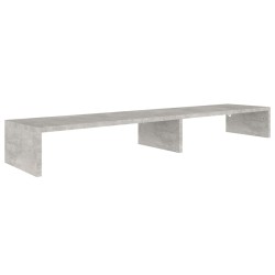 vidaXL Monitorständer Betongrau 110x23,5x9 cm Holzwerkstoff