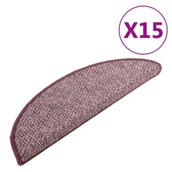 vidaXL Treppenmatten 15 Stk. Lila 56x17x3 cm