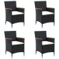 Garten-Essstühle 4 Stk. Poly Rattan Schwarz Garten-Essstühle 4 Stk. Poly Rattan Schwarz