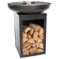 RedFire Feuerschale mit Grill und Holzfach Stahl Mattschwarz RedFire Feuerschale mit Grill und Holzfach Stahl Mattschwarz