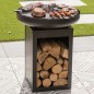 RedFire Feuerschale mit Grill und Holzfach Stahl Mattschwarz RedFire Feuerschale mit Grill und Holzfach Stahl Mattschwarz