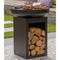 RedFire Feuerschale mit Grill und Holzfach Stahl Mattschwarz RedFire Feuerschale mit Grill und Holzfach Stahl Mattschwarz