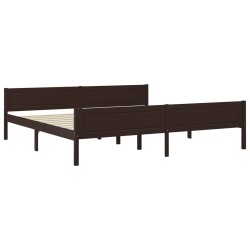 vidaXL Massivholzbett Kiefer Dunkelbraun 200x200 cm 