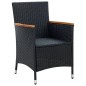 Garten-Essstühle 4 Stk. Poly Rattan Schwarz Garten-Essstühle 4 Stk. Poly Rattan Schwarz