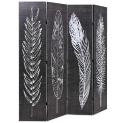 vidaXL Raumteiler klappbar 160 x 170 cm Federn Schwarz-Weiß
