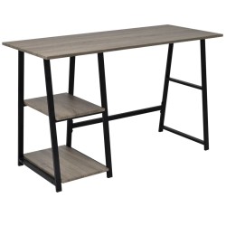 vidaXL Schreibtisch mit 2 Regalen Grau und Eiche 