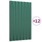 vidaXL Dachpaneele 12 Stk. Pulverbeschichteter Stahl Grün 60x36 cm vidaXL Dachpaneele 12 Stk. Pulverbeschichteter Stahl Grün 60x36 cm