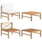 2-tlg. Garten-Lounge-Set mit Creme Kissen Teakholz 2-tlg. Garten-Lounge-Set mit Creme Kissen Teakholz