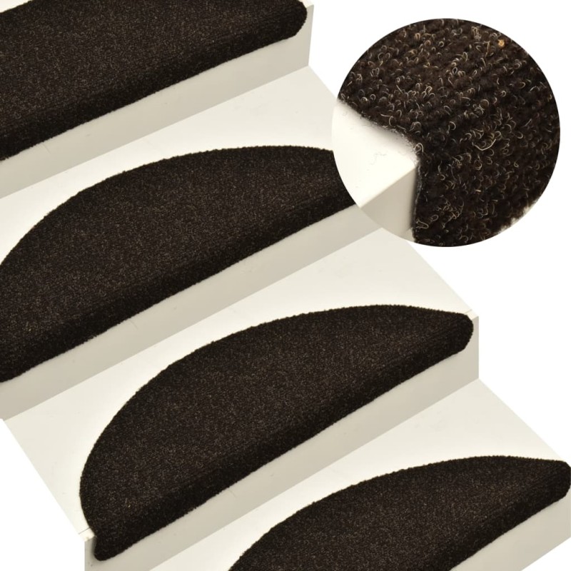 vidaXL Selbstklebende Treppenmatten 15 Stk. Dunkelbraun 65x21x4cm vidaXL Selbstklebende Treppenmatten 15 Stk. Dunkelbraun 65x21x4cm