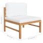 2-tlg. Garten-Lounge-Set mit Creme Kissen Teakholz 2-tlg. Garten-Lounge-Set mit Creme Kissen Teakholz