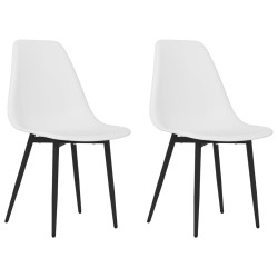 vidaXL Esszimmerstühle 2 Stk. Weiß PP
