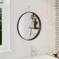 vidaXL Hängespiegel mit Haken Schwarz 50 cm vidaXL Hängespiegel mit Haken Schwarz 50 cm