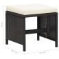 vidaXL Gartenhocker 4 Stk. mit Sitzkissen Poly Rattan Schwarz vidaXL Gartenhocker 4 Stk. mit Sitzkissen Poly Rattan Schwarz