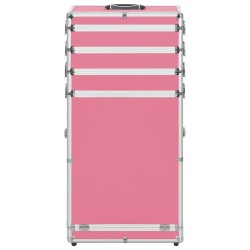vidaXL Kosmetikkoffer Aluminium Rosa