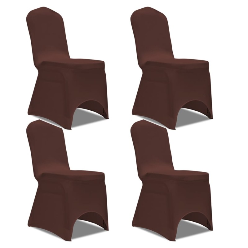 vidaXL Stretch Stuhlbezug 4 Stück Braun vidaXL Stretch Stuhlbezug 4 Stück Braun