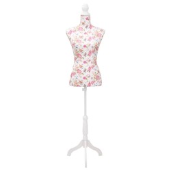 Damenbüste Schneiderpuppe Büste Torso Mannequin Baumwolle Weiß Rose 