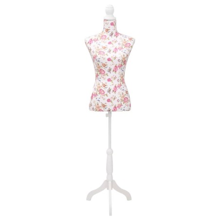 Damenbüste Schneiderpuppe Büste Torso Mannequin Baumwolle Weiß Rose 
