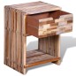 vidaXL Nachttisch mit Schublade Altholz Teak vidaXL Nachttisch mit Schublade Altholz Teak