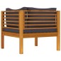 2-tlg. Sofa-Set mit Dunkelgrauen Kissen Akazie Massivholz 2-tlg. Sofa-Set mit Dunkelgrauen Kissen Akazie Massivholz