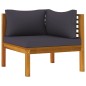 2-tlg. Sofa-Set mit Dunkelgrauen Kissen Akazie Massivholz 2-tlg. Sofa-Set mit Dunkelgrauen Kissen Akazie Massivholz
