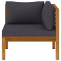 2-tlg. Sofa-Set mit Dunkelgrauen Kissen Akazie Massivholz 2-tlg. Sofa-Set mit Dunkelgrauen Kissen Akazie Massivholz