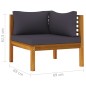 2-tlg. Sofa-Set mit Dunkelgrauen Kissen Akazie Massivholz 2-tlg. Sofa-Set mit Dunkelgrauen Kissen Akazie Massivholz
