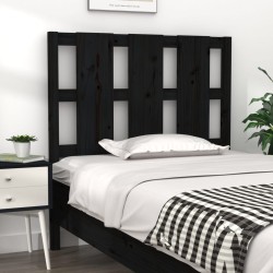 vidaXL Kopfteil Schwarz 105,5x4x100 cm Massivholz Kiefer