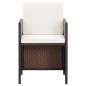 vidaXL 4-tlg. Gartenstuhl und Hocker Set Poly Rattan Braun vidaXL 4-tlg. Gartenstuhl und Hocker Set Poly Rattan Braun
