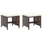 vidaXL 4-tlg. Gartenstuhl und Hocker Set Poly Rattan Braun vidaXL 4-tlg. Gartenstuhl und Hocker Set Poly Rattan Braun