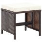 vidaXL 4-tlg. Gartenstuhl und Hocker Set Poly Rattan Braun vidaXL 4-tlg. Gartenstuhl und Hocker Set Poly Rattan Braun