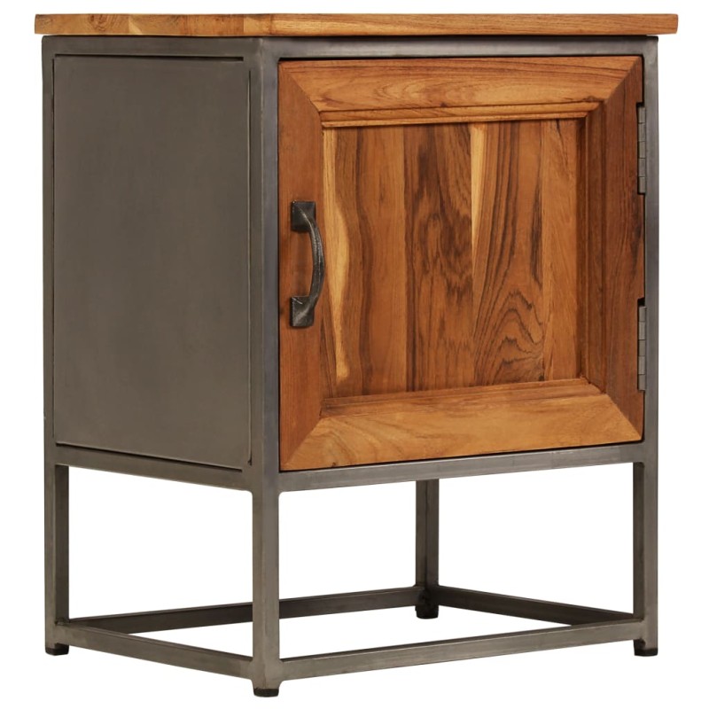 vidaXL Nachttisch Recyceltes Teak und Stahl 40 x 30 x 50 cm vidaXL Nachttisch Recyceltes Teak und Stahl 40 x 30 x 50 cm