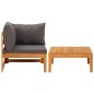 vidaXL 2-tlg. Garten-Lounge-Set mit Dunkelgrauen Kissen Akazienholz vidaXL 2-tlg. Garten-Lounge-Set mit Dunkelgrauen Kissen Akazienholz