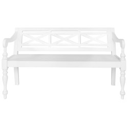 vidaXL Batavia-Sitzbank 136 cm Mahagoni Massivholz Weiß