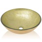 vidaXL Waschbecken Hartglas 42 cm Gold vidaXL Waschbecken Hartglas 42 cm Gold