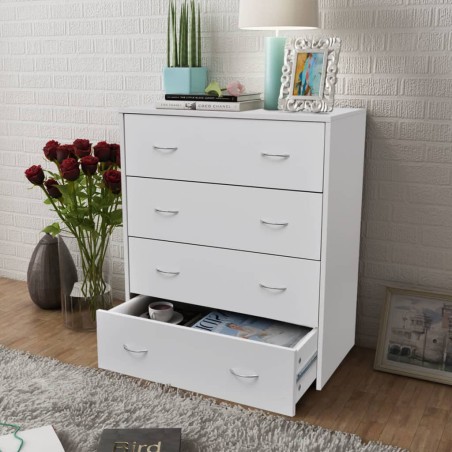 vidaXL Kommode mit 4 Schubladen 60×30,5×71 cm Weiß