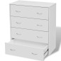 vidaXL Kommode mit 4 Schubladen 60×30,5×71 cm Weiß vidaXL Kommode mit 4 Schubladen 60×30,5×71 cm Weiß