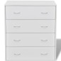 vidaXL Kommode mit 4 Schubladen 60×30,5×71 cm Weiß vidaXL Kommode mit 4 Schubladen 60×30,5×71 cm Weiß
