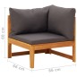 vidaXL 2-tlg. Garten-Lounge-Set mit Dunkelgrauen Kissen Akazienholz vidaXL 2-tlg. Garten-Lounge-Set mit Dunkelgrauen Kissen Akazienholz