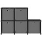 vidaXL Würfel-Regal mit Boxen 5 Fächer Schwarz 103x30x72,5 cm Stoff vidaXL Würfel-Regal mit Boxen 5 Fächer Schwarz 103x30x72,5 cm Stoff
