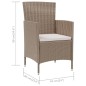 Gartenstühle mit Kissen 2 Stk. Poly Rattan Beige Gartenstühle mit Kissen 2 Stk. Poly Rattan Beige