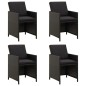 Gartenstühle mit Kissen 4 Stk. Poly Rattan Schwarz Gartenstühle mit Kissen 4 Stk. Poly Rattan Schwarz