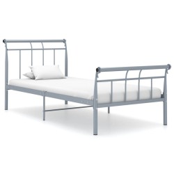 vidaXL Bettgestell Grau Metall 100x200 cm