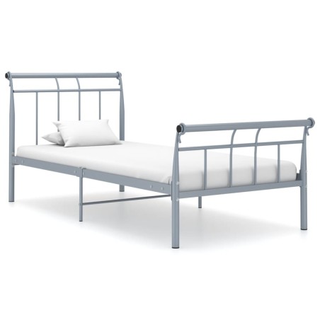 vidaXL Bettgestell Grau Metall 100x200 cm