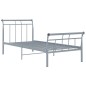 vidaXL Bettgestell Grau Metall 100x200 cm vidaXL Bettgestell Grau Metall 100x200 cm